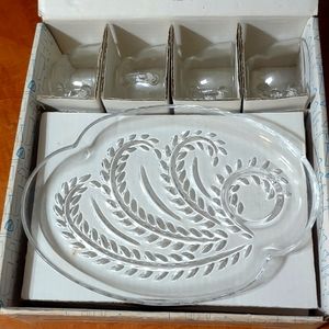 Vintage Homestead 8 Piece snack set, wheat pattern, Original Box